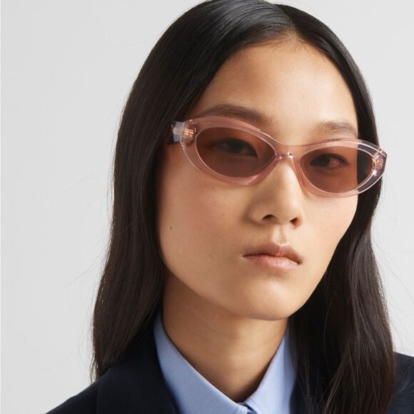 BRAND NEW PRADA Symbol PR26ZS 19Q10D Transparent Peach/Light Brown Sunglasses - Picture 14 of 14